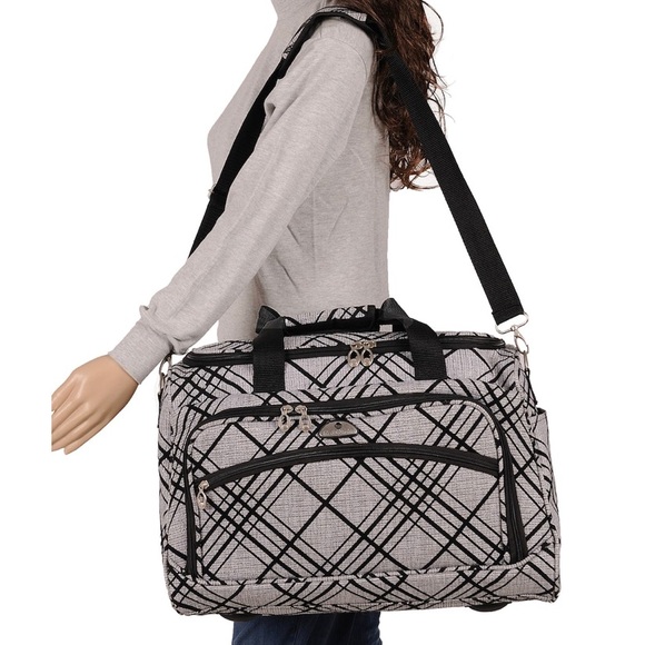 American Flyer Handbags - American Flyer Silver Stripes overnight travel bag